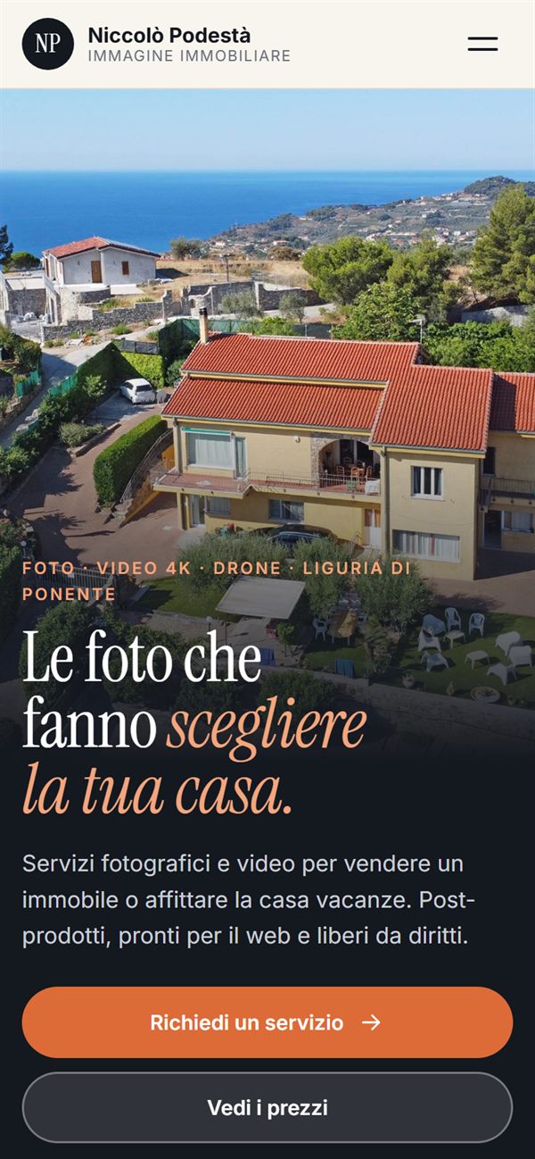 Il sito del fotografo Niccolò Podestà su telefono