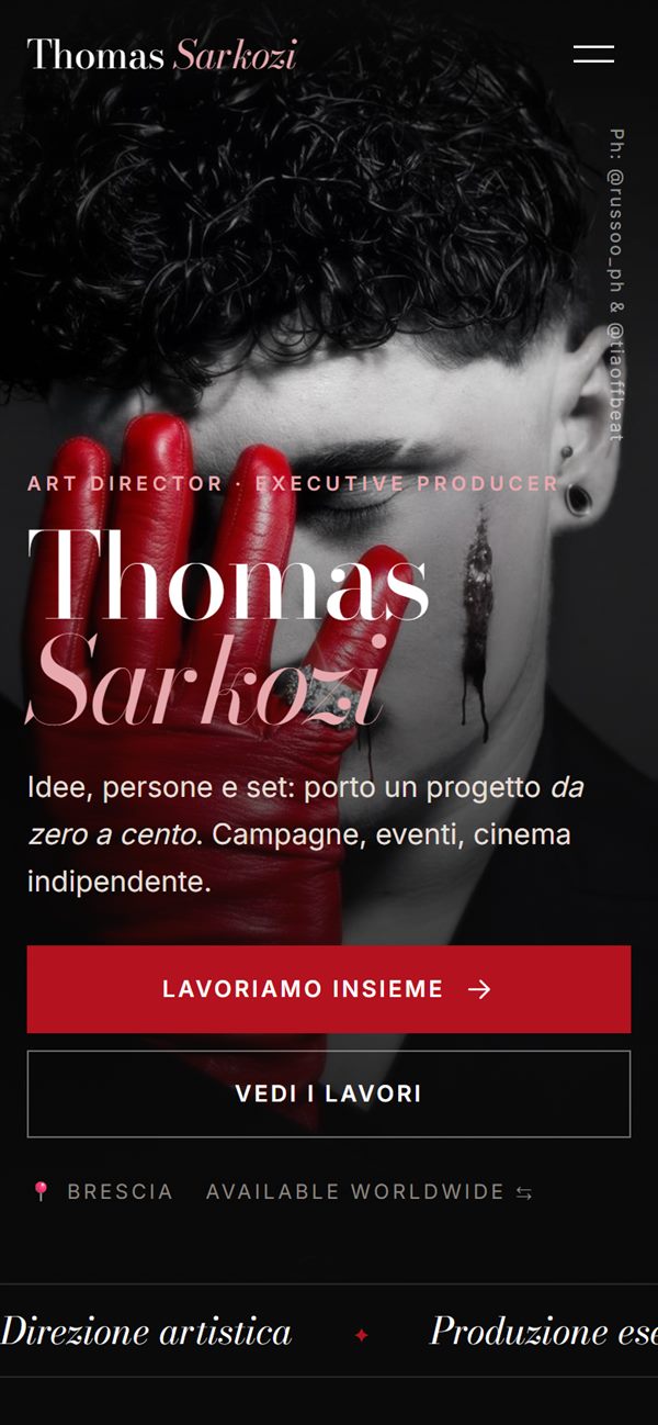 Il sito dell'art director Thomas Sarkozi su telefono